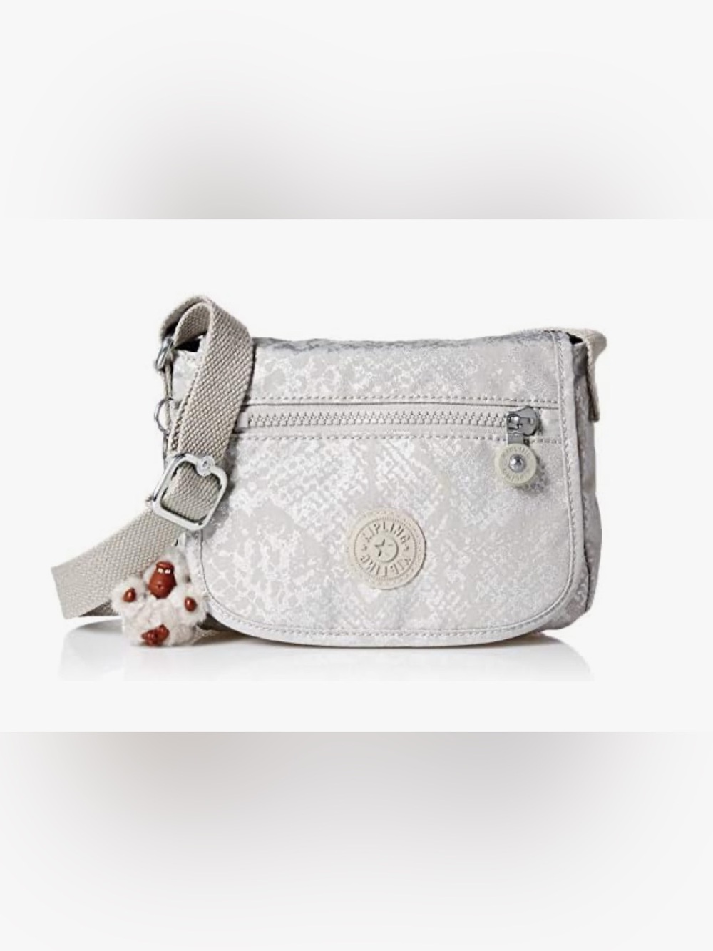 Kipling Sabian Crosssbody Mini Bag w/ iconic furry monkey keychain charm, EUC